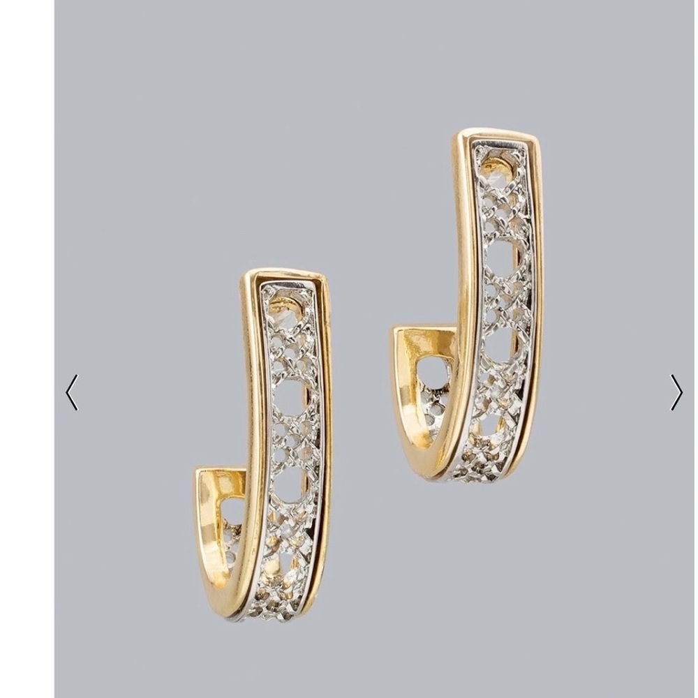 WHBM mixed metal woven hoop earring
